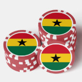 Lot De Jeton De Poker Chips de poker avec le drapeau du Ghana (Empiler)