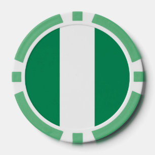 Lot De Jeton De Poker Chips de poker avec le drapeau du Nigeria