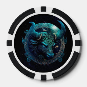 Lot De Jeton De Poker Chips de poker avec symbole Taurus Zodiac
