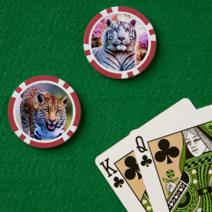 Lot De Jeton De Poker Chips de poker blanc Tiger et Leopard