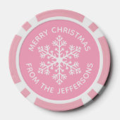 Lot De Jeton De Poker Chips de poker de Noël Pink Snowflake (Verso)