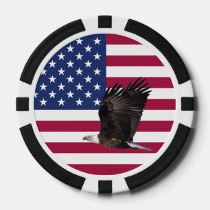 Lot De Jeton De Poker Chips de poker de qualité American Flag et Eagle C