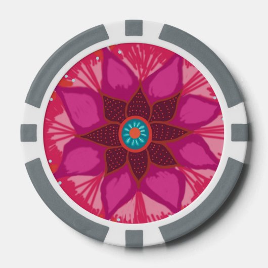 Lot De Jeton De Poker Chips de poker Mandala Flower Clay (Recto)