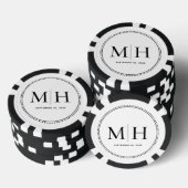 Lot De Jeton De Poker Chips de poker Mariage blanc monogramme personnali (Empiler)