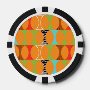 Lot De Jeton De Poker Chips de poker Motif moderne orange du milieu du s