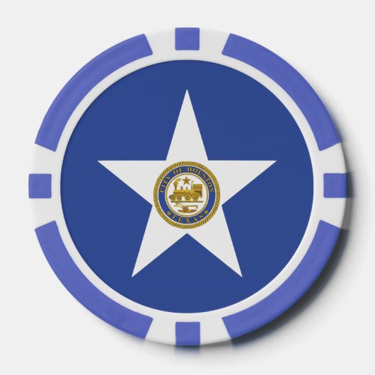 Lot De Jeton De Poker Chips de poker patriotique avec Drapeau de Houston (Recto)