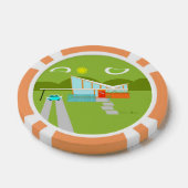 Lot De Jeton De Poker Chips de poker Retro Palm Springs House (Simple)