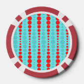 Lot De Jeton De Poker Chips de poker Retro Red et Turquoise (Verso)