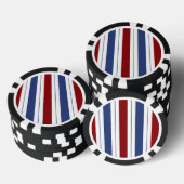 Lot De Jeton De Poker Chips de poker rouge, blanc, bleu rayé (Empiler)