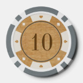 Lot De Jeton De Poker Chips de poker Rustic Oak Wood Casino (Verso)