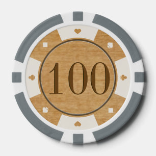 Lot De Jeton De Poker Chips de poker Rustic Oak Wood Casino
