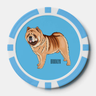 Lot De Jeton De Poker Chow Chow dog cartoon