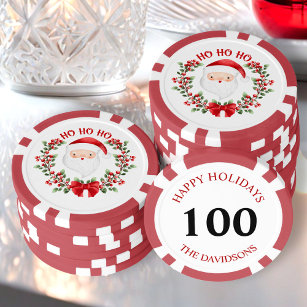 Lot De Jeton De Poker Christmas Poker Chips Cute Père Noël Nom de famill