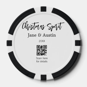 Lot De Jeton De Poker Christmas Spirit mariage nom du couple QR date de 