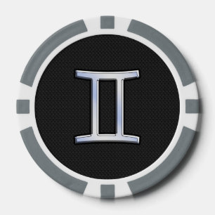 Lot De Jeton De Poker Chrome comme Gemini signe Zodiac