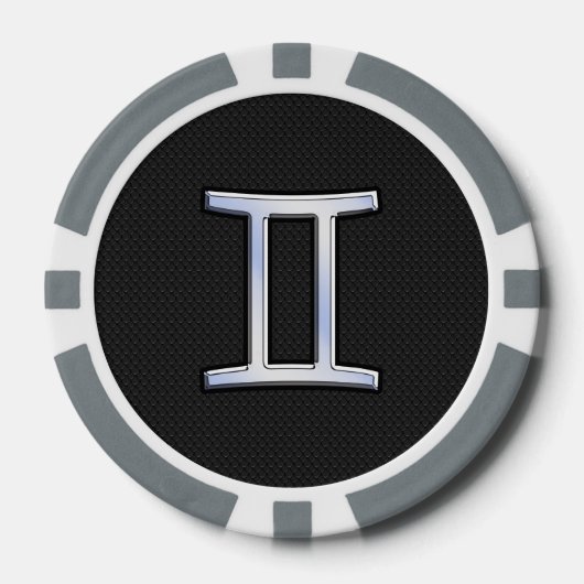 Lot De Jeton De Poker Chrome comme Gemini signe Zodiac (Recto)