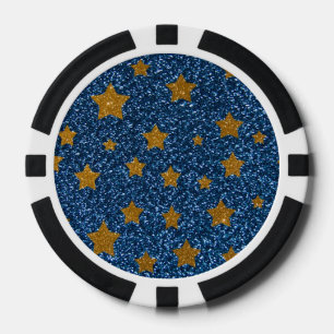 Lot De Jeton De Poker Ciel nocturne de parties scintillant