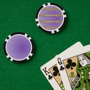Lot De Jeton De Poker Citations de paillettes violettes avec des coeurs