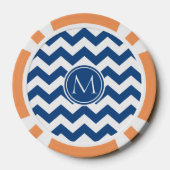 Lot De Jeton De Poker Classic Blue Chevron Monogrammé (Verso)