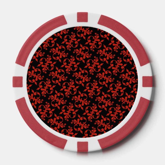 Lot De Jeton De Poker Classic Red Black Pattern (Recto)