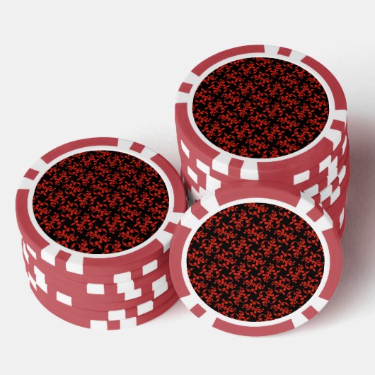 Lot De Jeton De Poker Classic Red Black Pattern (Empiler)