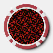 Lot De Jeton De Poker Classic Red Black Pattern (Verso)