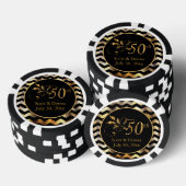 Lot De Jeton De Poker Classy 50e Anniversaire de Mariage d'or (Empiler)
