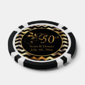 Lot De Jeton De Poker Classy 50e Anniversaire de Mariage d'or (Simple)