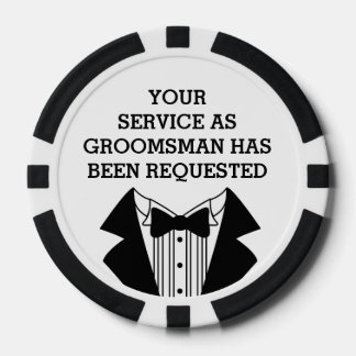 Lot De Jeton De Poker Clay Poker Chip Best Man ou Groomsman Invitation