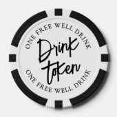 Lot De Jeton De Poker Cocktail Boisson Mariage Noir Blanc (Recto)