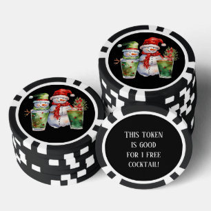 Lot De Jeton De Poker Cocktail de Noël festif boisson gratuite