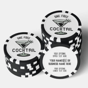 Lot De Jeton De Poker Cocktail gratuit texte personnalisé
