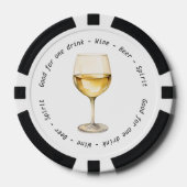 Lot De Jeton De Poker Code QR de l'entreprise Vin blanc Voucher à boire (Recto)