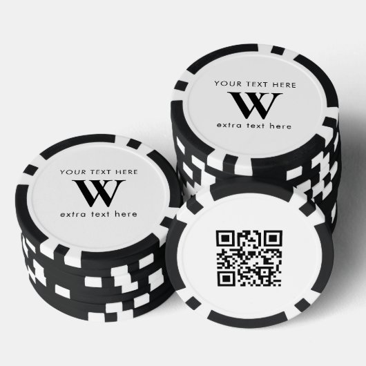 Lot De Jeton De Poker Code QR promotionnel de logo initial d'entreprise  (Empiler)