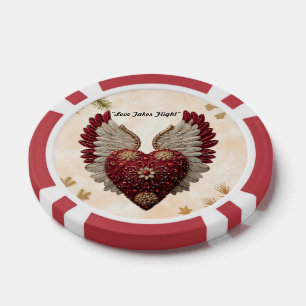 Lot De Jeton De Poker "Cœur avec des ailes"