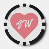 Lot De Jeton De Poker coeur des initiales (Recto)