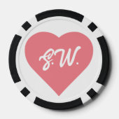 Lot De Jeton De Poker coeur des initiales (Verso)