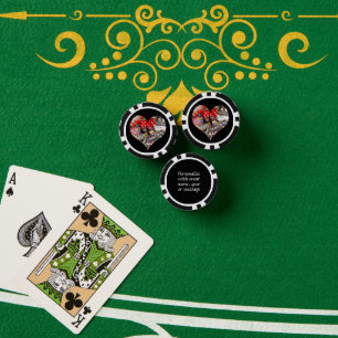 Lot De Jeton De Poker Coeur - Las Vegas Jouer Forme de carte