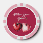 Lot De Jeton De Poker Cœurs de Cerise Rouge (Recto)
