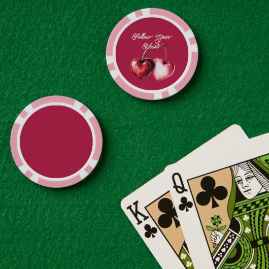 Lot De Jeton De Poker Cœurs de Cerise Rouge (Table de poker (double))