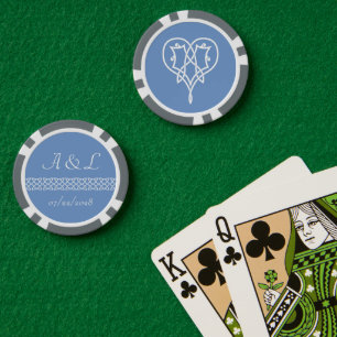 Lot De Jeton De Poker Coeurs de tissage celtique en périphérie