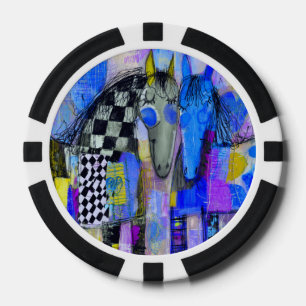 Lot De Jeton De Poker Cœurs enjoués et chevaux à damier