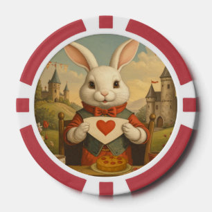 Lot De Jeton De Poker Cœurs Fantaisistes de Lapin Blanc Enchantant le Pa