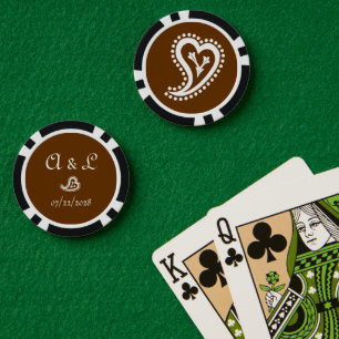 Lot De Jeton De Poker Cœurs Paisley Sucrés au Chocolat