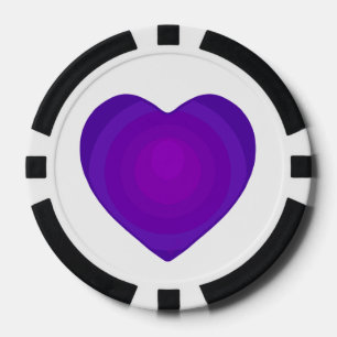 Lot De Jeton De Poker Cœurs violets B&W qui battent