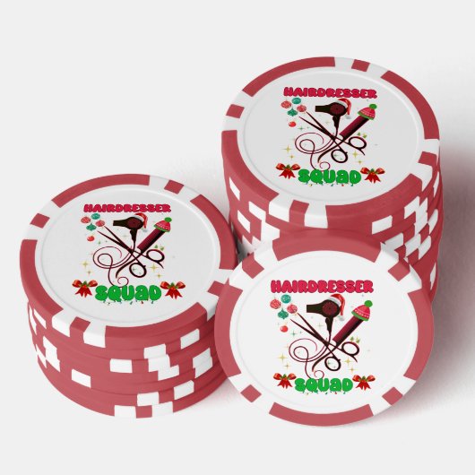 Lot De Jeton De Poker Coiffeur Christmas Squad Salon des cheveux drôle (Empiler)