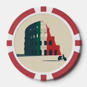 Lot De Jeton De Poker Colisée inspiré de l'Italie carte à jouer de poker