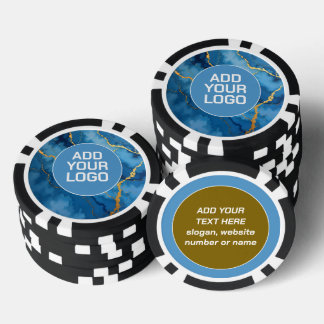 Lot De Jeton De Poker Collection de marbre bleu azur tendance or