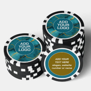Lot De Jeton De Poker Collection de marbre bleu turquoise tendance or