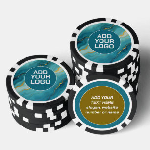 Lot De Jeton De Poker Collection de marbre moderne turquoise bleu or